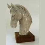 Sculpture Tête de Cheval en Raku - Édition Artisanale