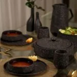 Set "Séli" en Grès Noirs