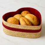 Duo de Corbeilles en Nattes tressées - Forme Cœur (Rouge Foncé) – Image 2