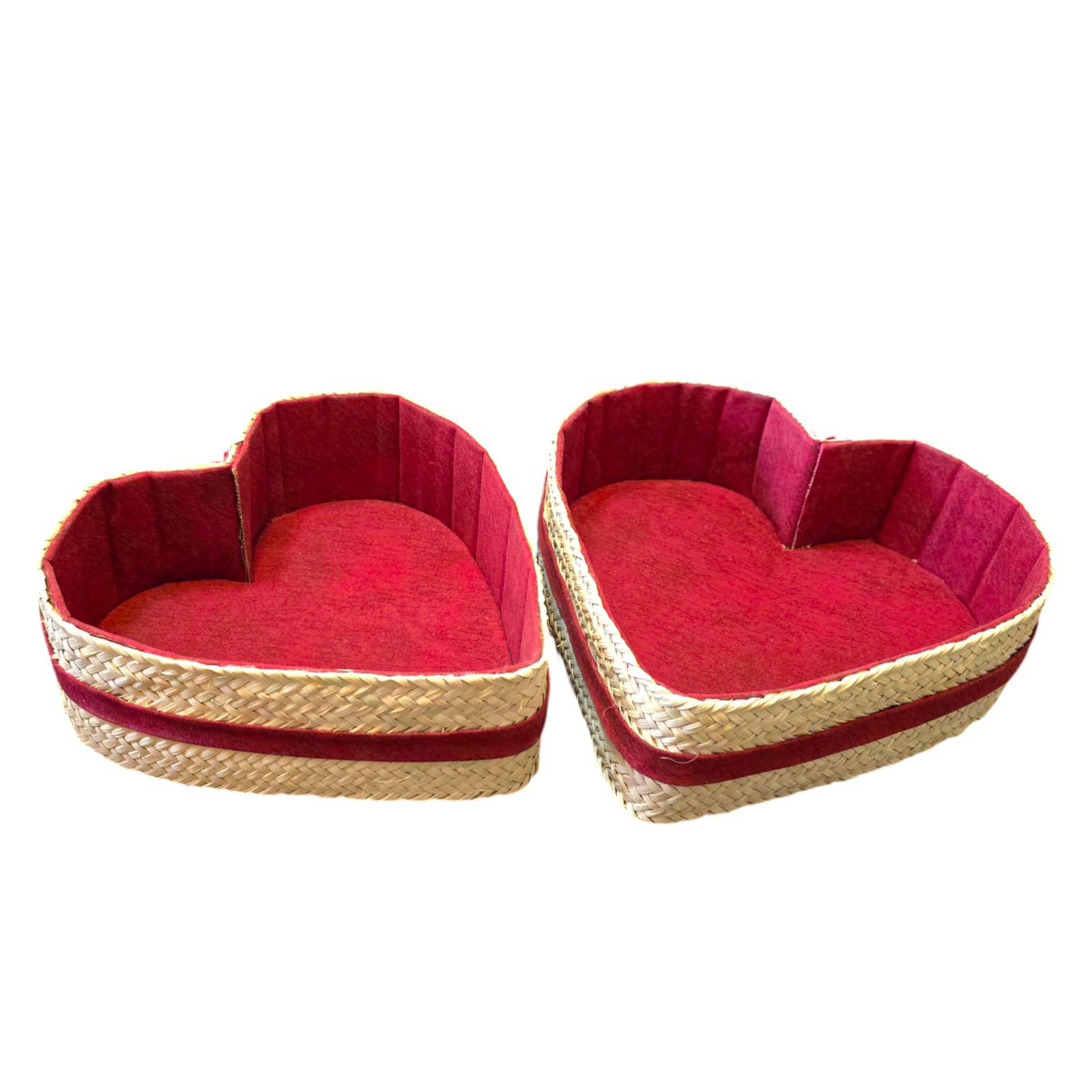 WhatsApp Image 2025-07-04 à 18.56.40_6203322d Duo de Corbeilles en Nattes tressées - Forme Cœur (Rouge Foncé) – Image 1