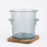 Seau à glace artisanal en verre soufflé craquelé – Image 2