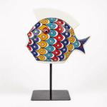 Poisson décoratif artisanal en céramique – Motifs au choix