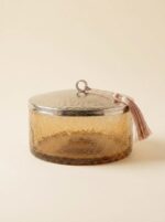 Bonbonnières en verre soufflé & cuivre martelé