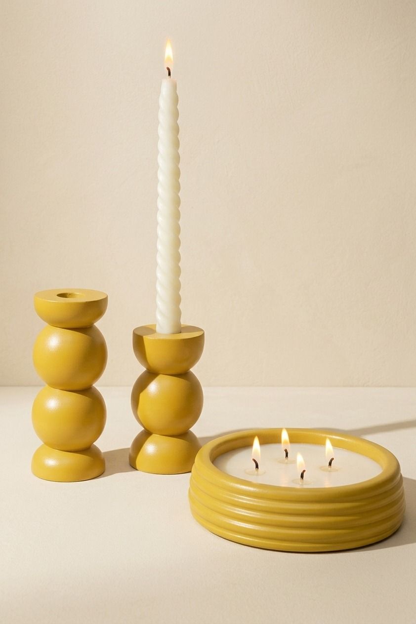 bougeoirs-bougie-parfumee-jaune Collection Sphère – Image 1