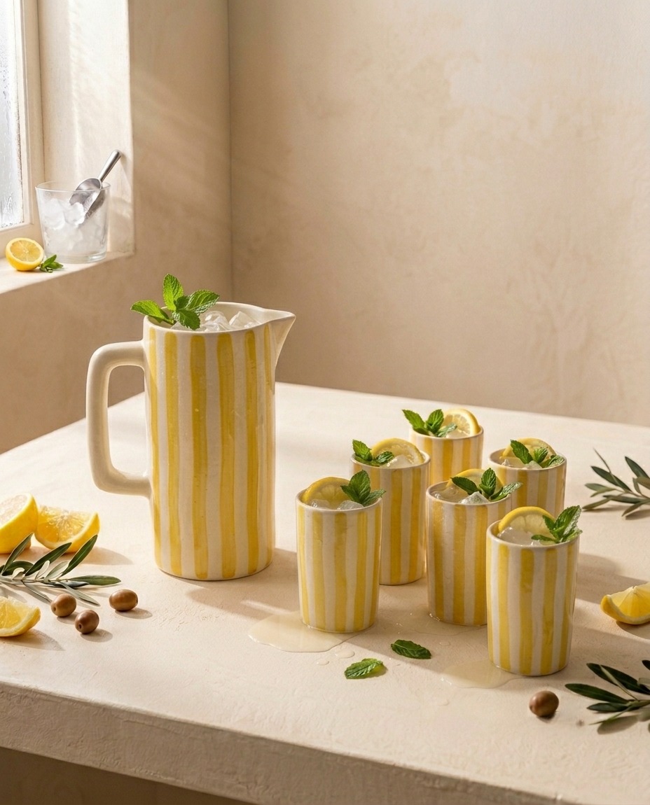 Carafe et gobelets, collection Khatt