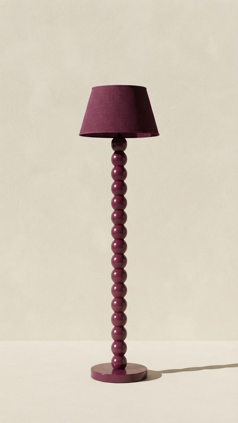 lampadaire-perles-prune Lampadaire Rubis – Image 1