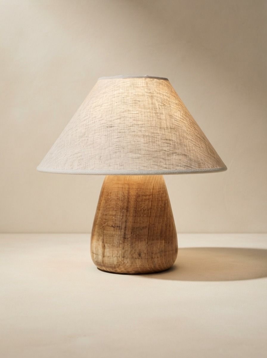 lampe-bois-champignon Lampe artisanale en bois de hêtre – Image 1