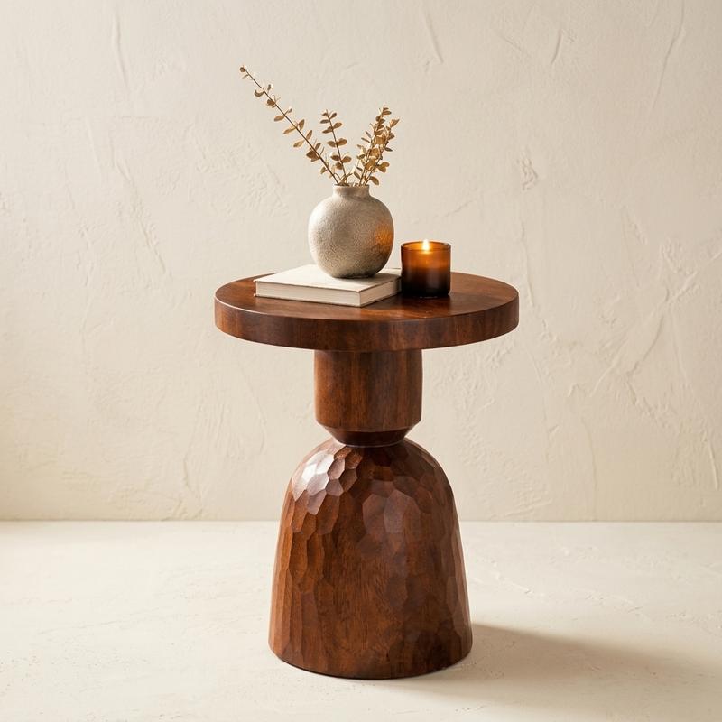 sougui_table_appoint_bois_sculptee_woocommerce Table d’appoint Kairo – Image 1
