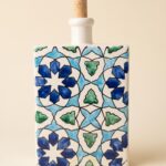 Bouteille Azura en céramique – Motif zellige bleu