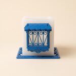 Photophore Cube en Cire Parfumée 9 × 9 cm – Fenêtre 3D, Khomssa ou Porte