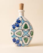 Bouteille Azura en céramique – Motif zellige bleu – Image 3