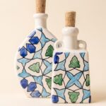 Coffret Duo de Bouteilles Azura en Céramique – Motif Zellige Bleu