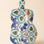 Duo Planche et Bouteille Azura en Céramique – Motif Zellige Bleu