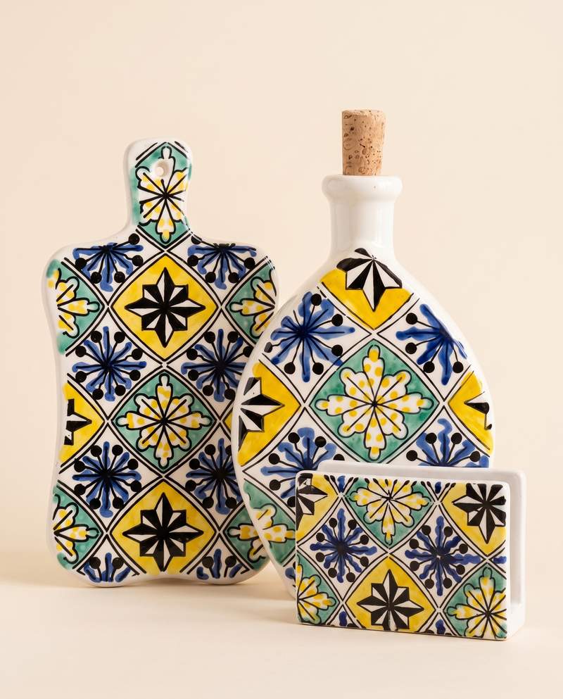 sougui_collection_mosaique_groupe_01_woocommerce Coffret Apéro Andalou en Céramique – Planche, Porte-Serviettes et Bouteille – Image 1
