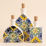 Trio de Bouteilles en Céramique – Motif Andalou