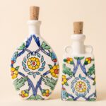 Duo de Bouteilles en Céramique – Motif Floral