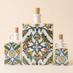 Trio de Bouteilles en Céramique – Motif Floral
