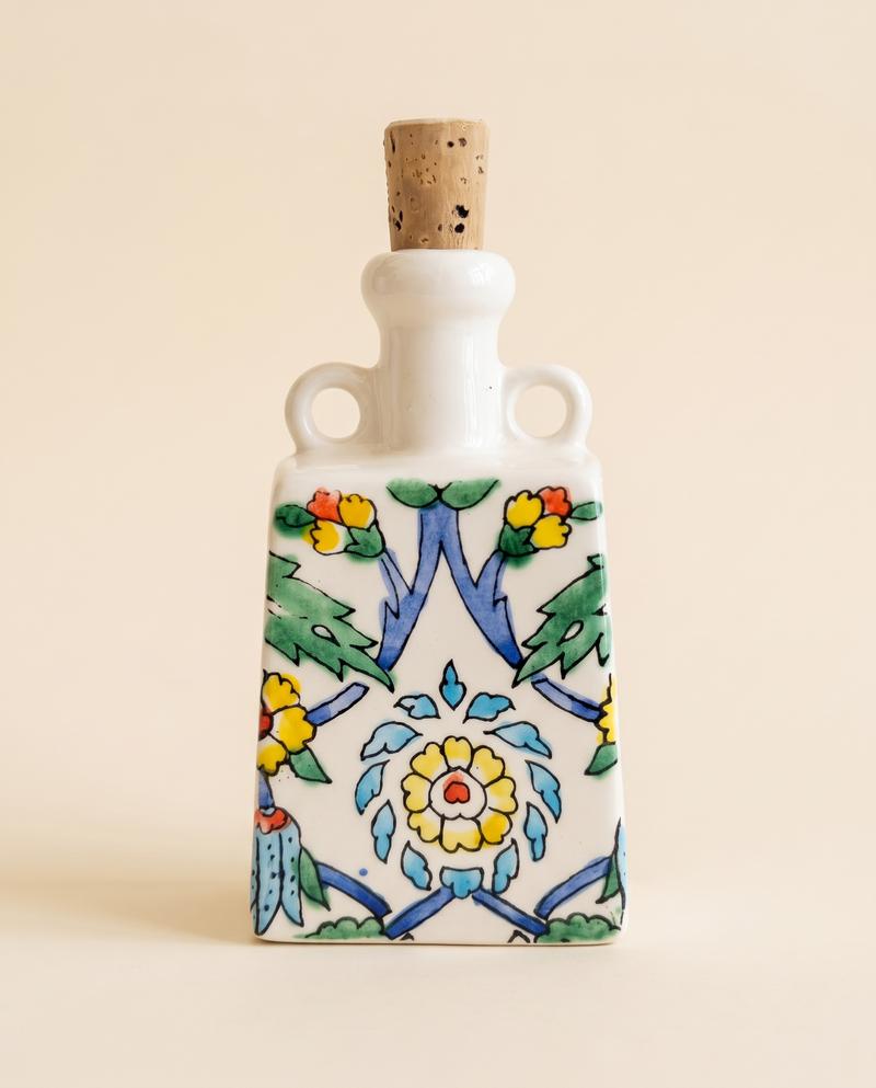 Bouteille en céramique – Motif floral – Image 3